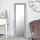 Tall Grey Wall Leaner Mirror 47cm x 142cm