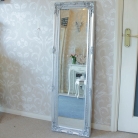 Tall Silver Ornate Mirror