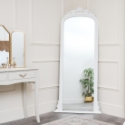 Tall White Ornate Vintage Wall / Leaner Mirror 80cm x 180cm