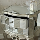 Tiffany Range - Mirrored 2 drawer bedside table