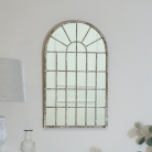 Wall Mounted Rustic Arched Window Mirror 36cm x 60cm
