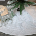 White Fur Sequin Christmas Tree Skirt 