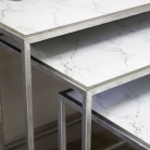 White Marble Silver Foiled Nest Of Tables