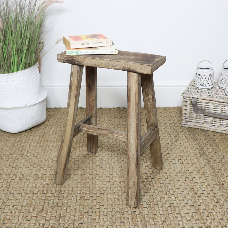 Tall Rustic Wooden Stool