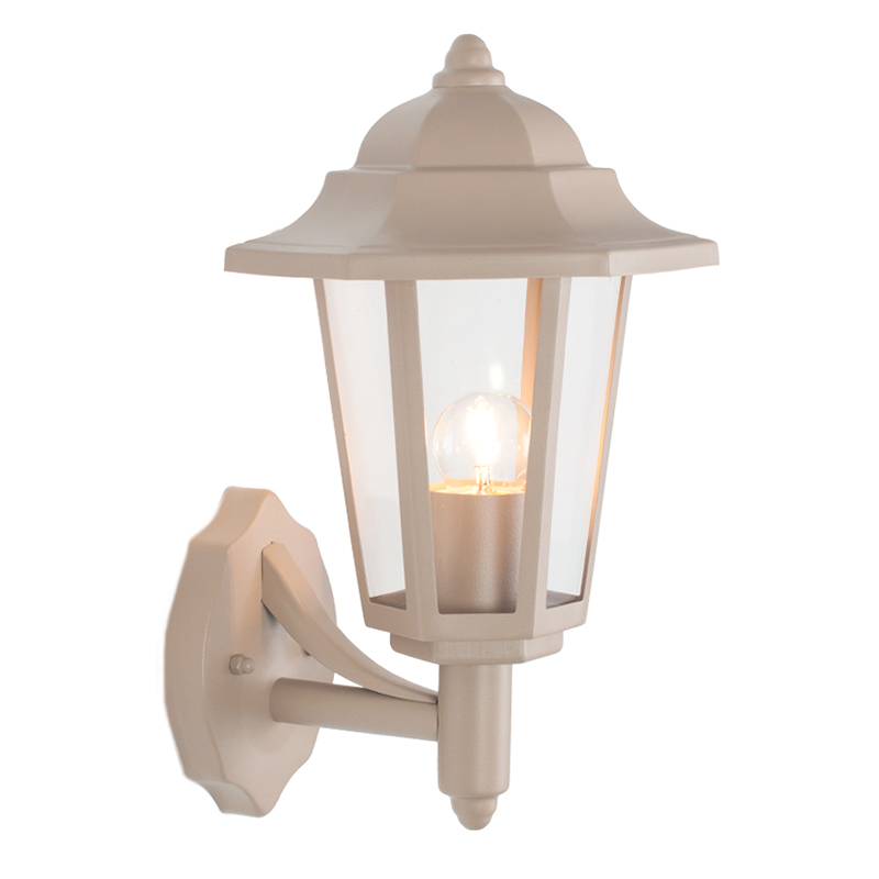 Taupe Metal Vintage Lantern Wall Light