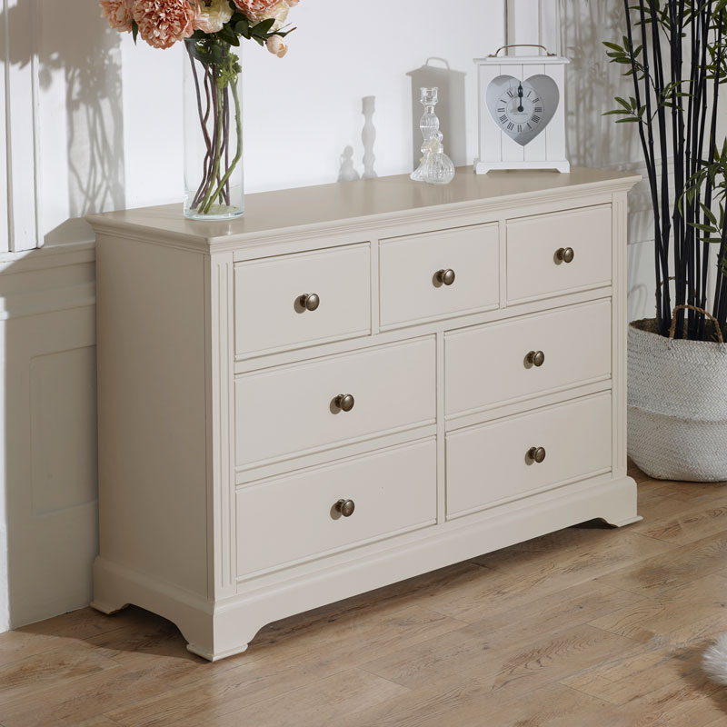 7 Drawer Taupe-Grey Chest of Drawers - Davenport Taupe-Grey Range