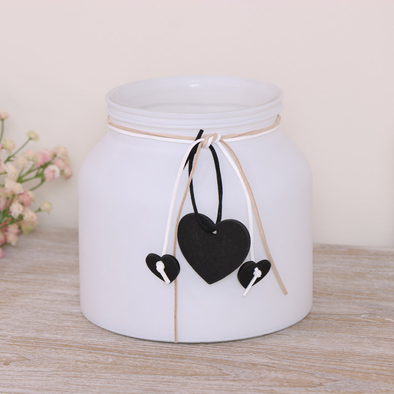 White Frosted Glass Jar