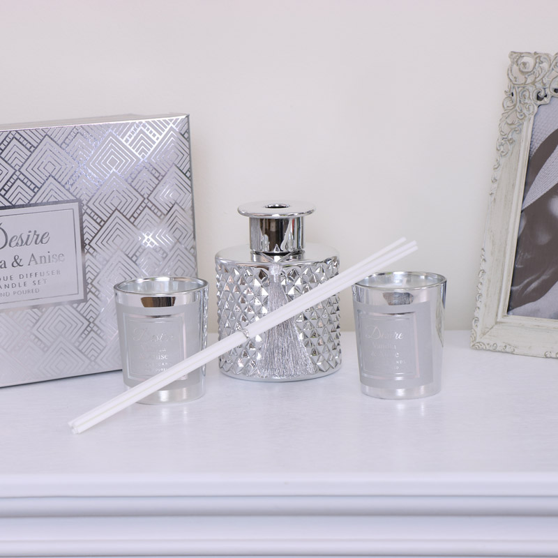 Silver Candle & Diffuser Gift Set