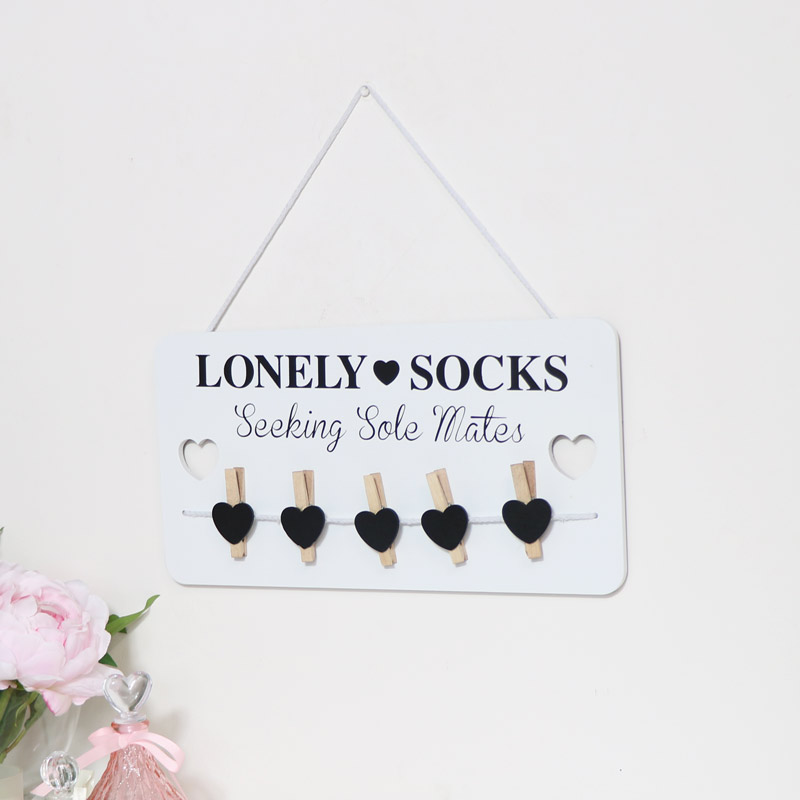 Lonely Sock Peg Wall Plaque