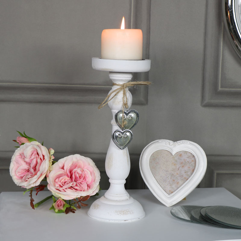 Antique White Candle Holder