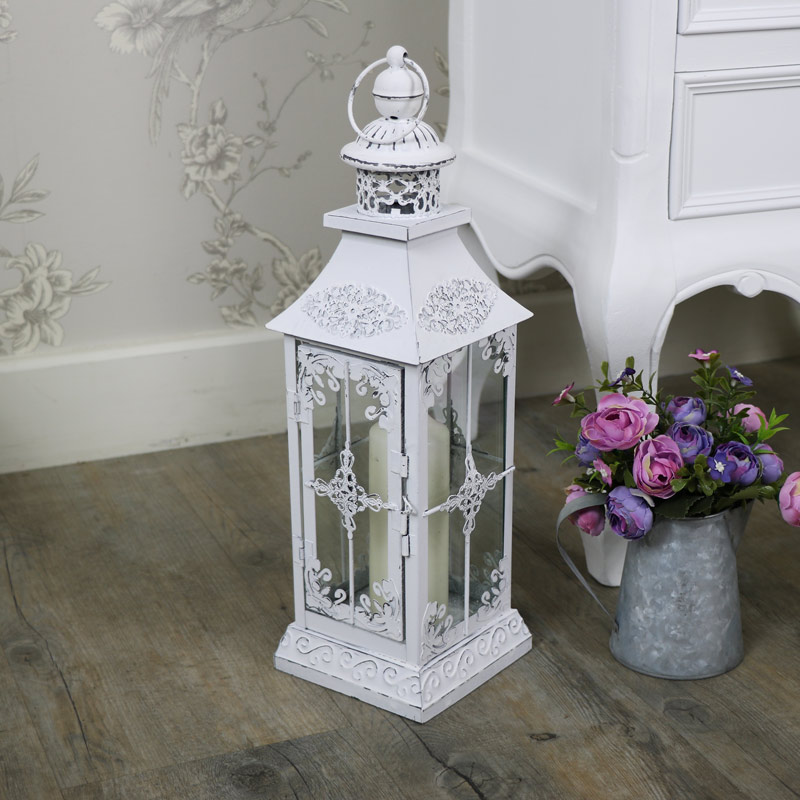 Lot of 3 Soft WHITE VICTORIAN Style Candle LANTERN Lamp WEDDING CLEARANCE Sale 