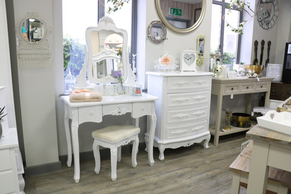 Bedroom Furniture Set - Dressing Table Mirror,  Stool, & Chest Of Drawers - Rose Range EX-SHOWROOM ITEM 3012