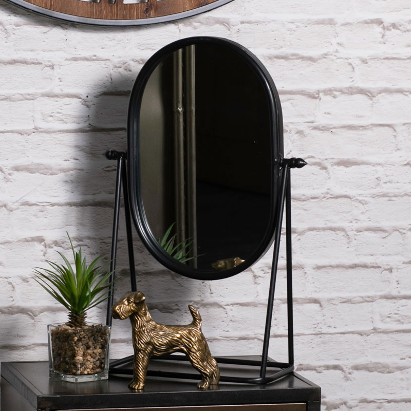 Black Metal Bathroom Vanity Mirror, Black Metal Mirror