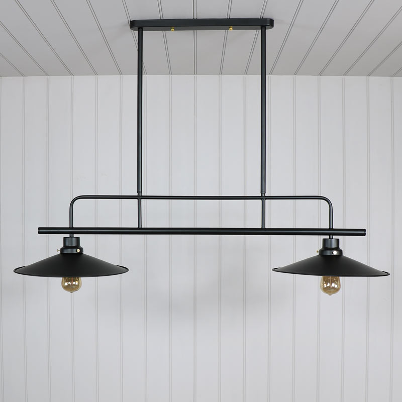 Black Metal Double Ceiling Light