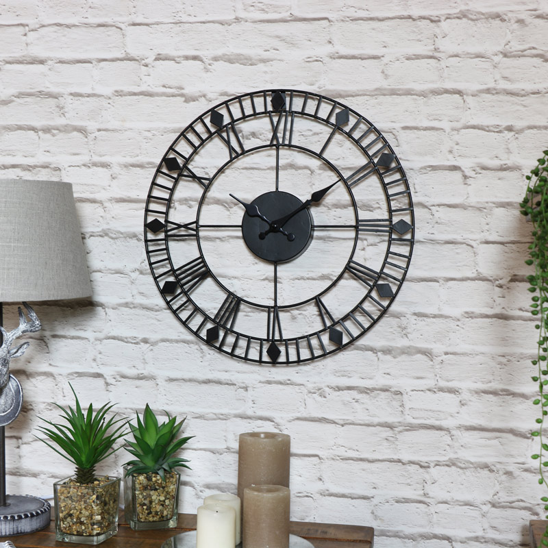 Black Skeleton Wall Clock