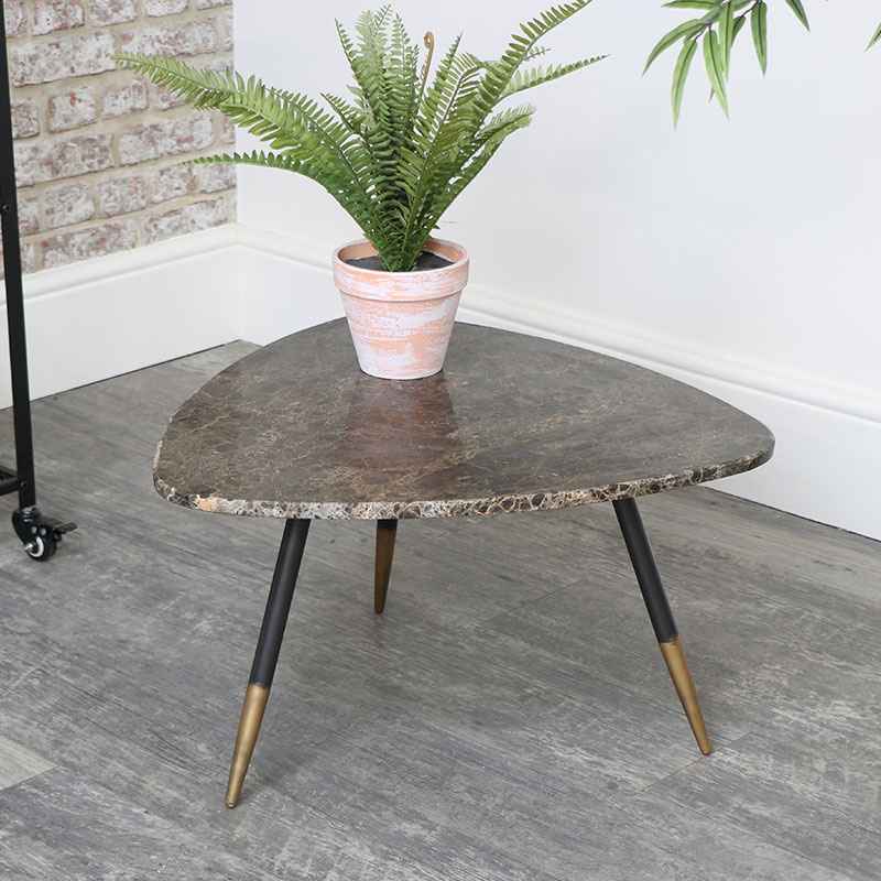 Brown Marble Side / Coffee Table
