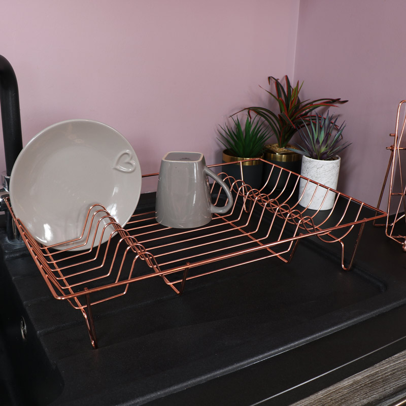 Copper Metal Dish Drainer