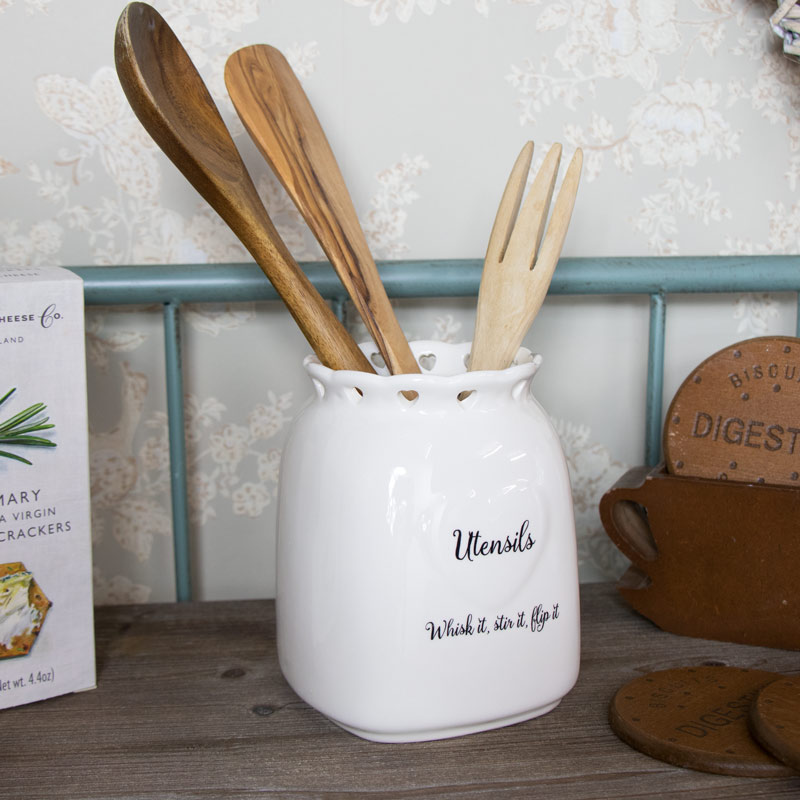 Country Heart Utensil Storage Jar