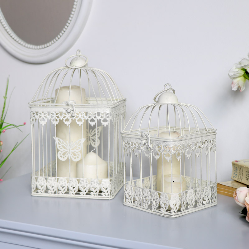 Cream Metal Birdcage Lanterns
