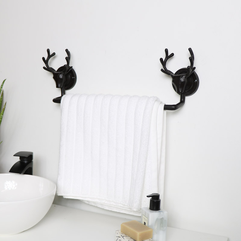 Dark Brown Stag Towel Rail