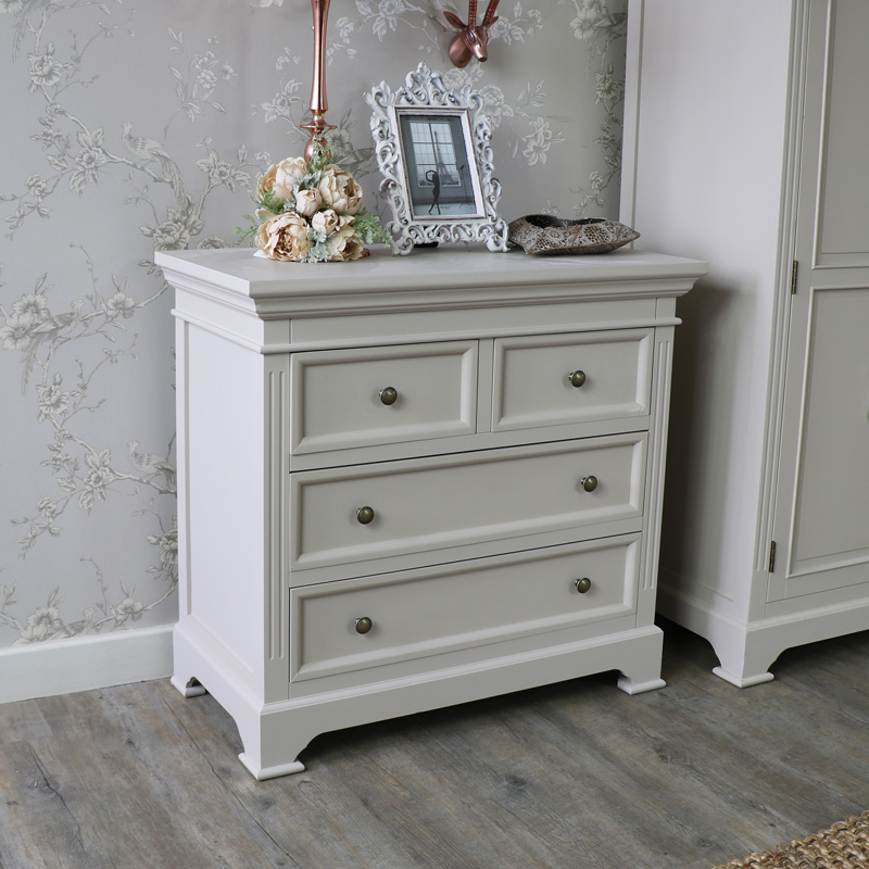 Grey Two Over Two Chest of Drawers - Daventry Taupe-Grey Range DAMAGED SECONDS ITEM 1000