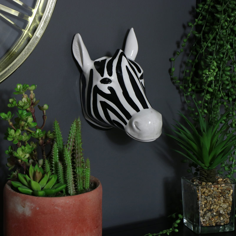 Decorative  Ceramic Wall Mounted Zebra Head