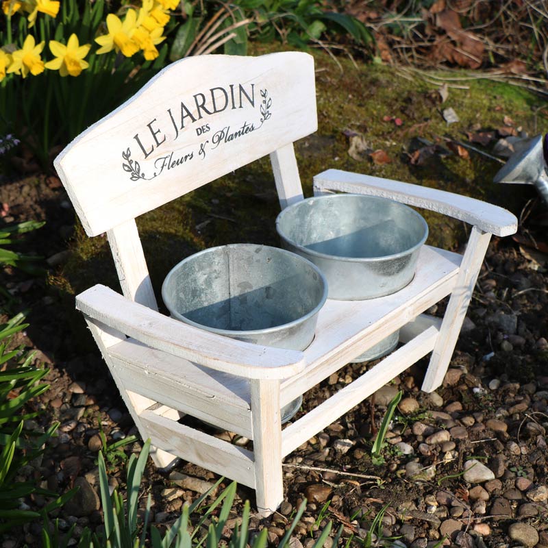 Decorative Garden Bench Plant Stand