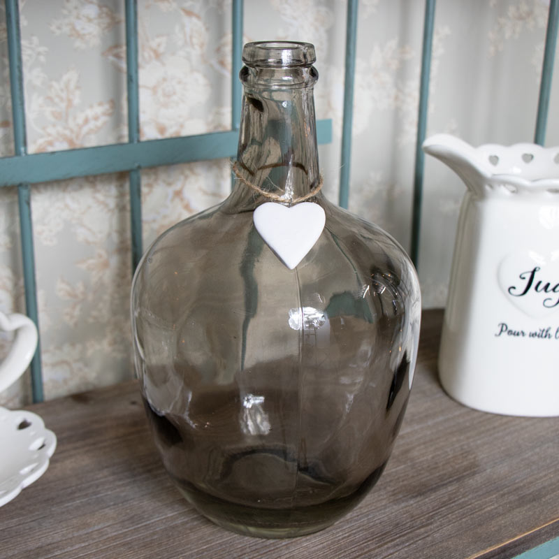 Decorative Smoked Glass Bottle Vase