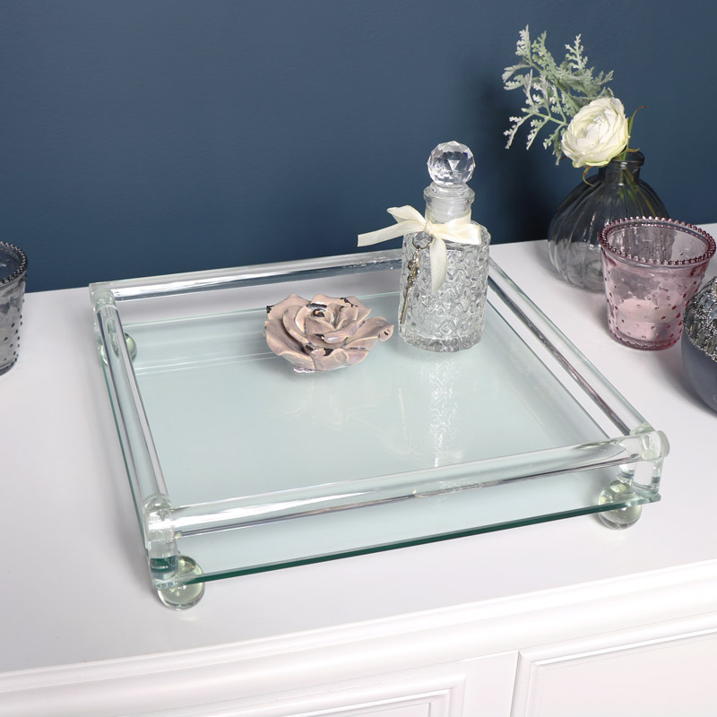 Decorative Square Glass Display Tray