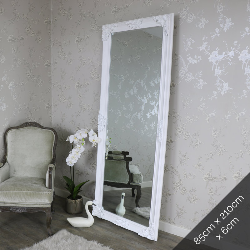 Extra, Extra Large Ornate White Full Length Wall/Floor Mirror 85cm x 210cm