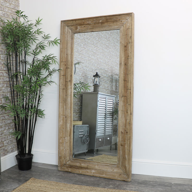 Extra Large Rustic Wooden Framed Wall Mirror Melody Maison