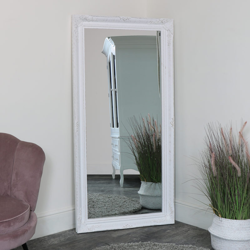 Extra Large White Ornate Wall Mirror, Very Large White Framed Mirrors