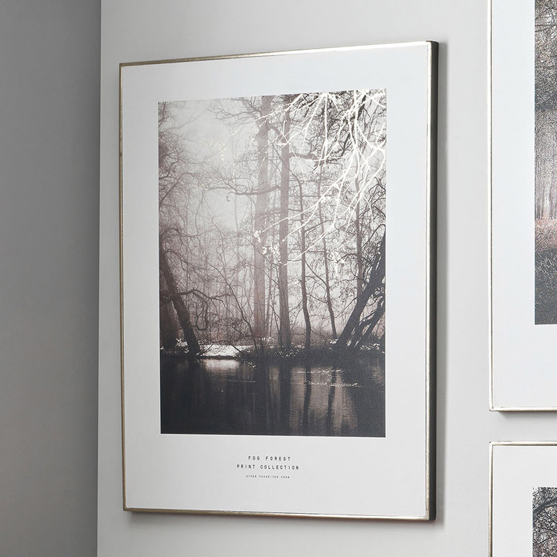 Framed Waterside Tree Canvas Print