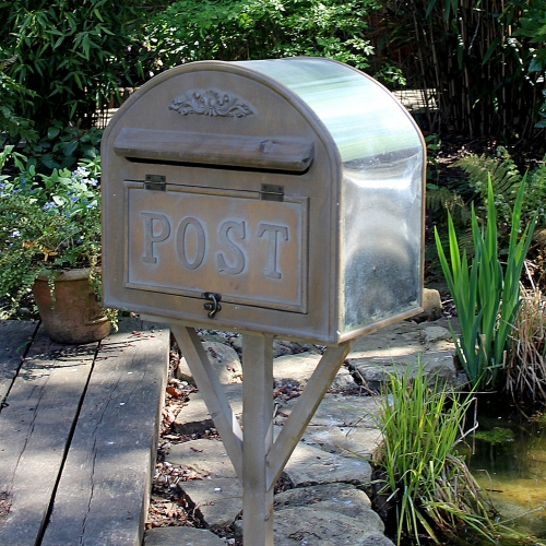 Free Standing Metal and Wood Post Box