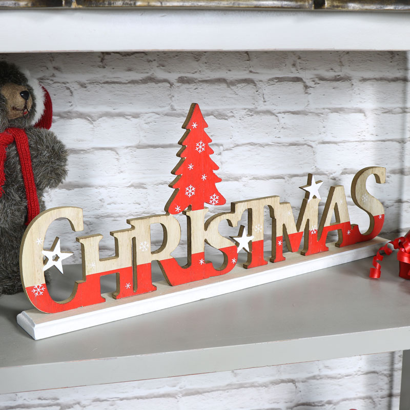 Freestanding Wooden Christmas Sign