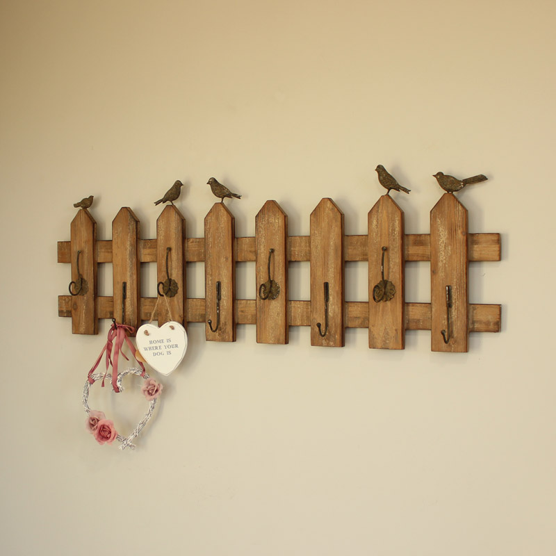 Extra Long Garden Fence Style Wall Coat Hook Rack