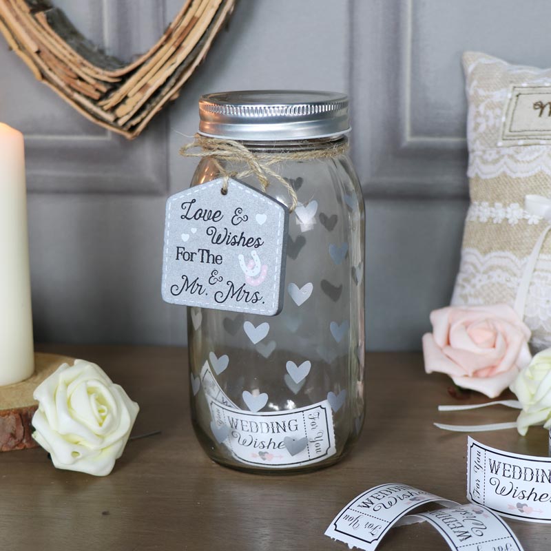 Glass Wedding Wish Jar