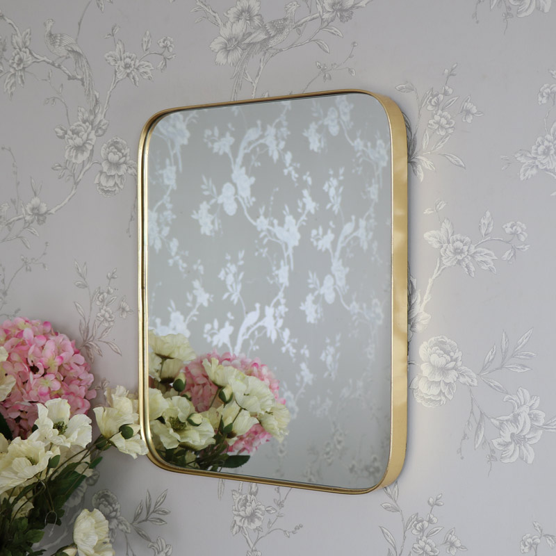 Medium Gold Framed Vintage Wall Mounted Mirror 