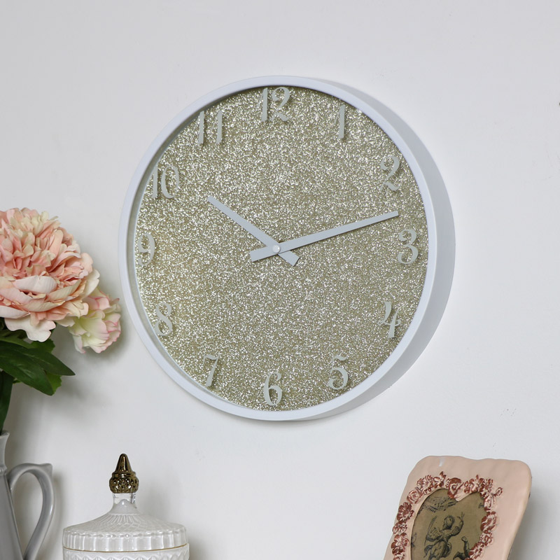 Gold Glitter Wall Clock