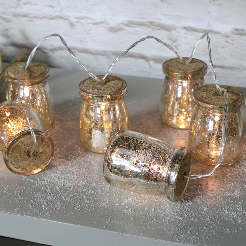 Gold Jar Fairy Light Garland