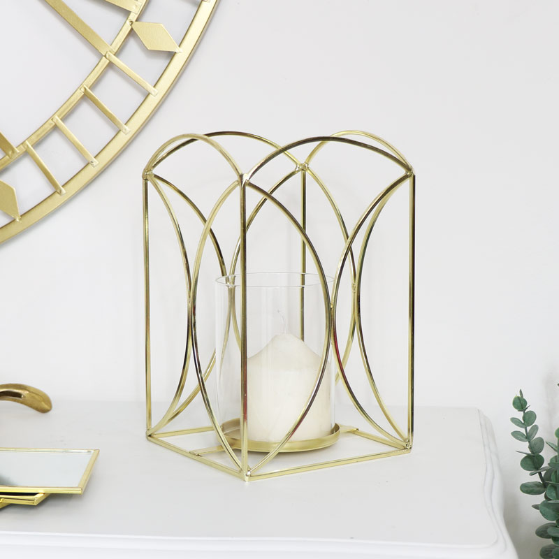 Gold Metal Candle Holder