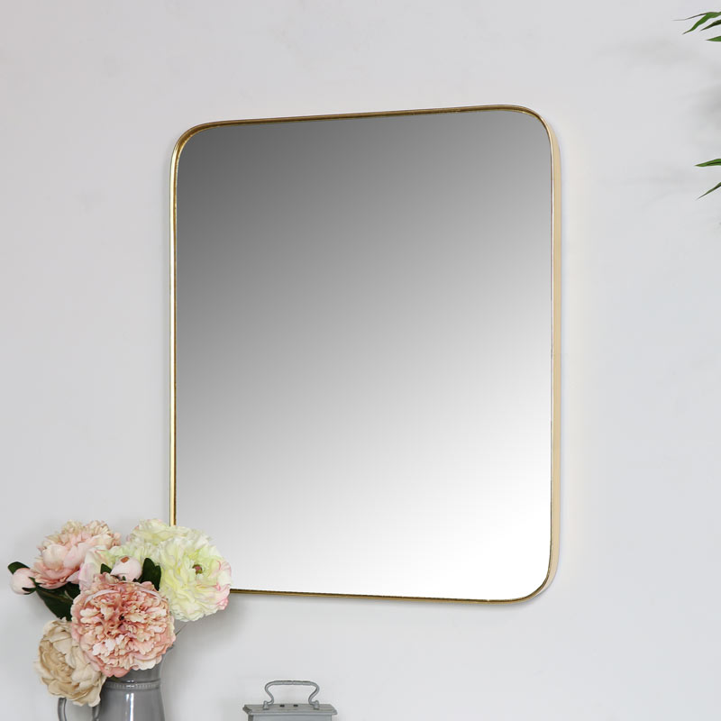 Gold Thin Framed Rectangle Wall Mirror Gold Thin Framed Rectangle Wall Mirror, Large Rectangle Framed Mirror