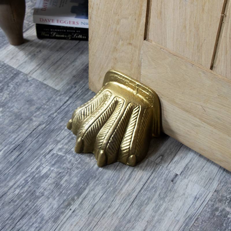 Golden Lion Paw Door Stop