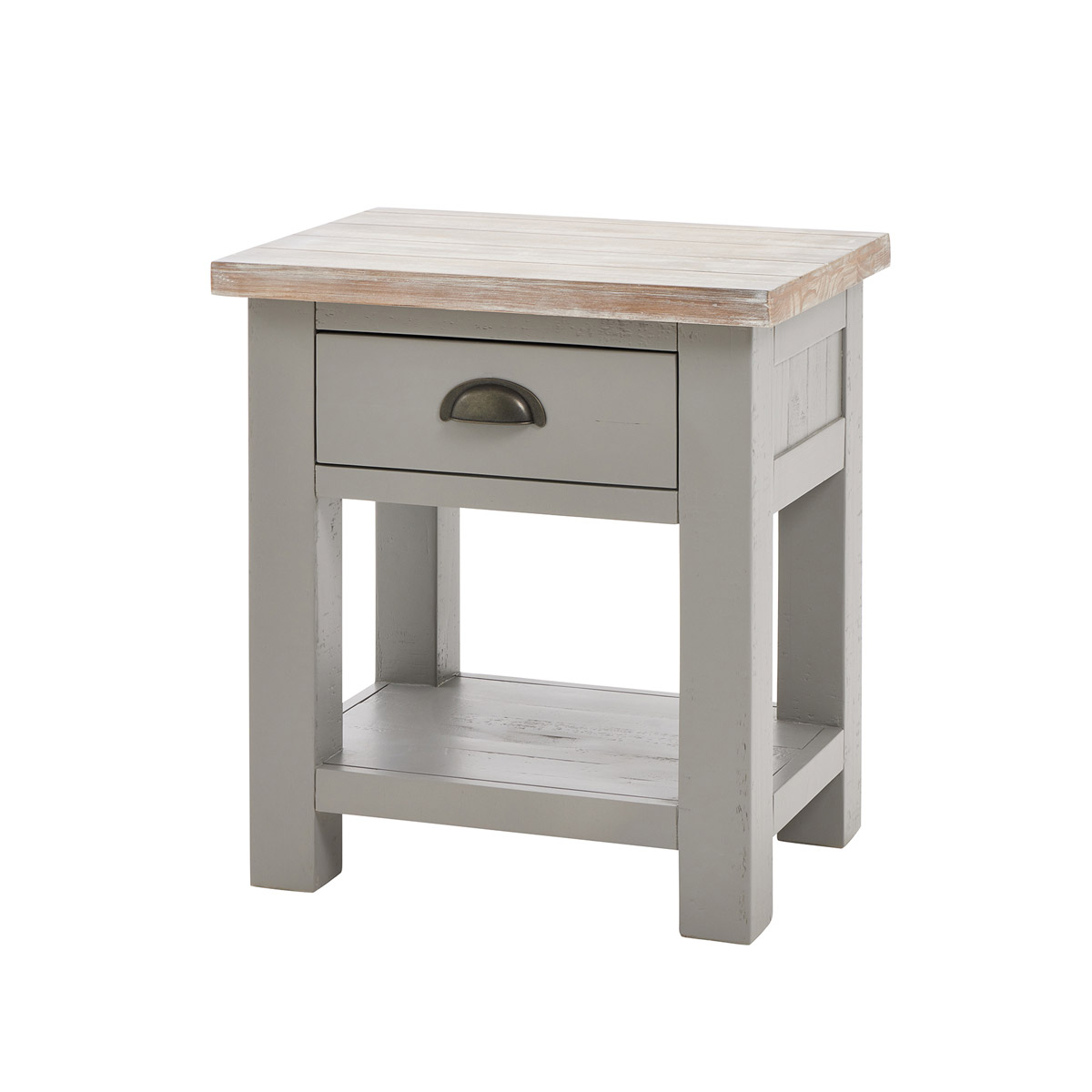 Grey 1 Drawer Bedside Table/Side Table - Oxbridge Range