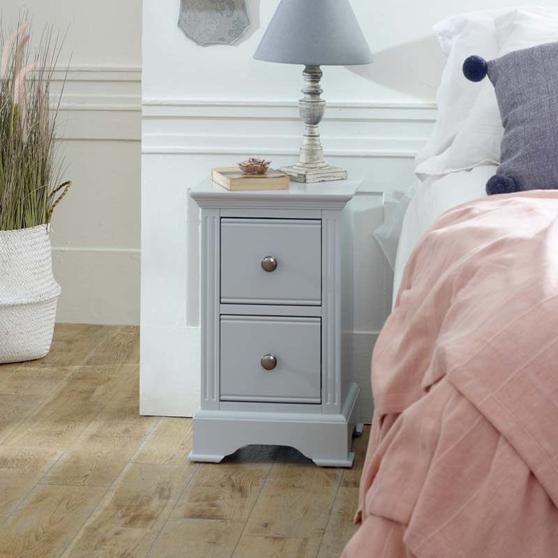 Details About Grey Painted Bedside Table Cabinet Nightstand Bedroom Furniture Storage Chest