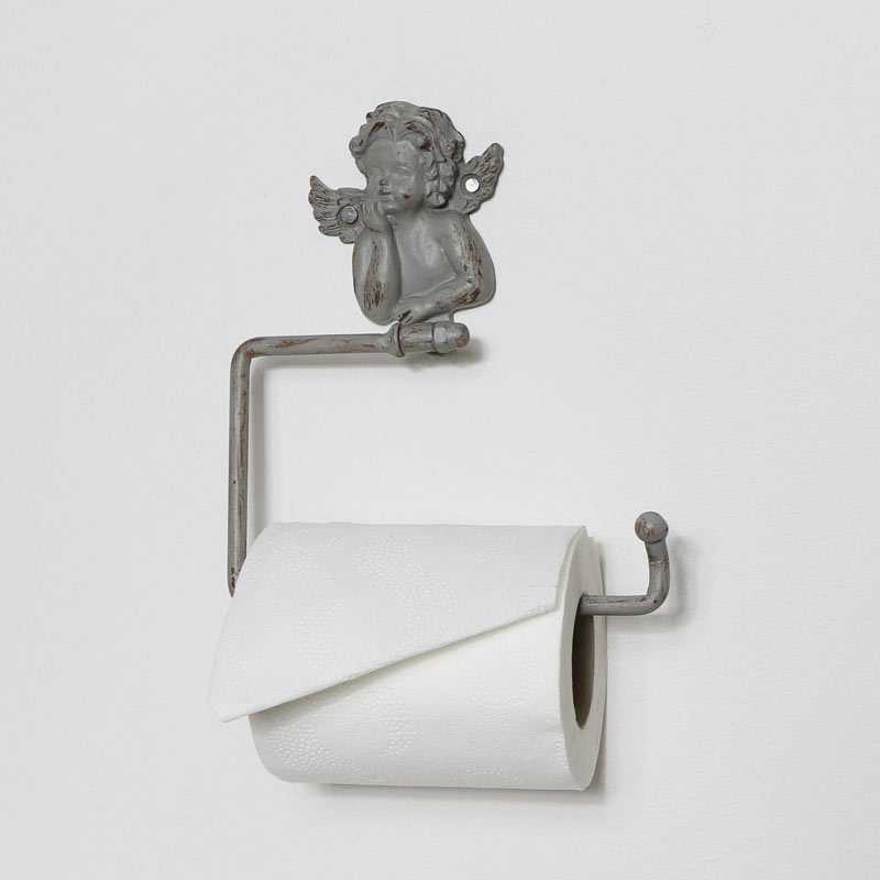 Grey Cherub Toilet Roll Holder Vintage Shabby Chic Bathroom Decor Accessory Ebay