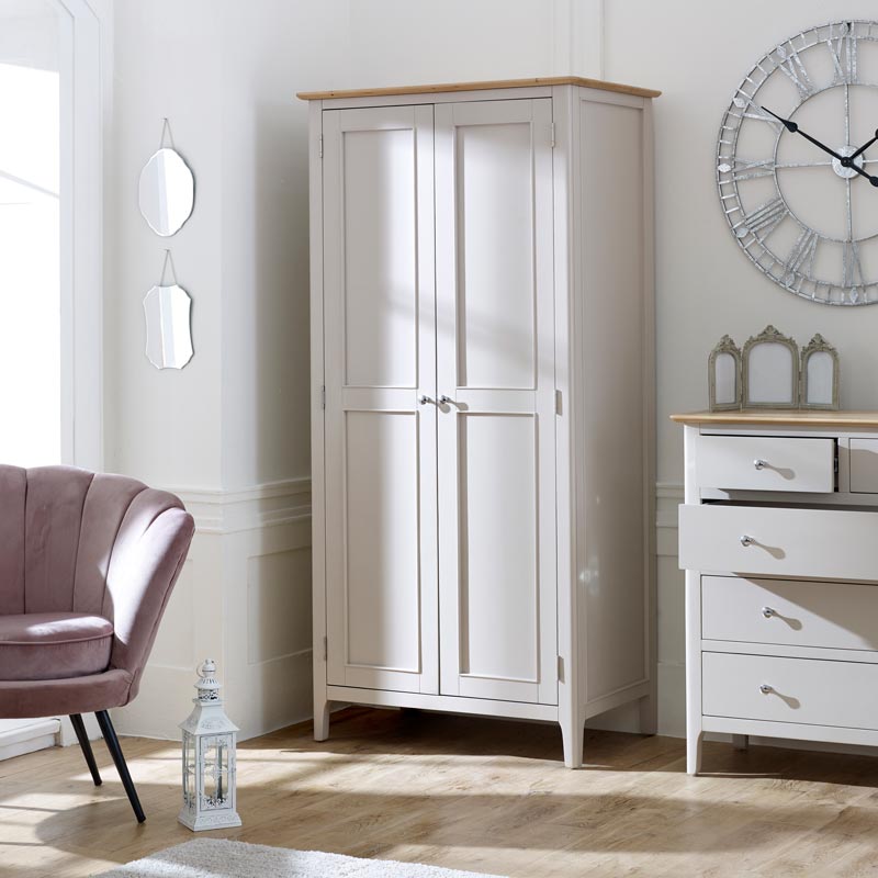 Grey Double Wardrobe - Devon Range  DAMAGED SECOND 4045