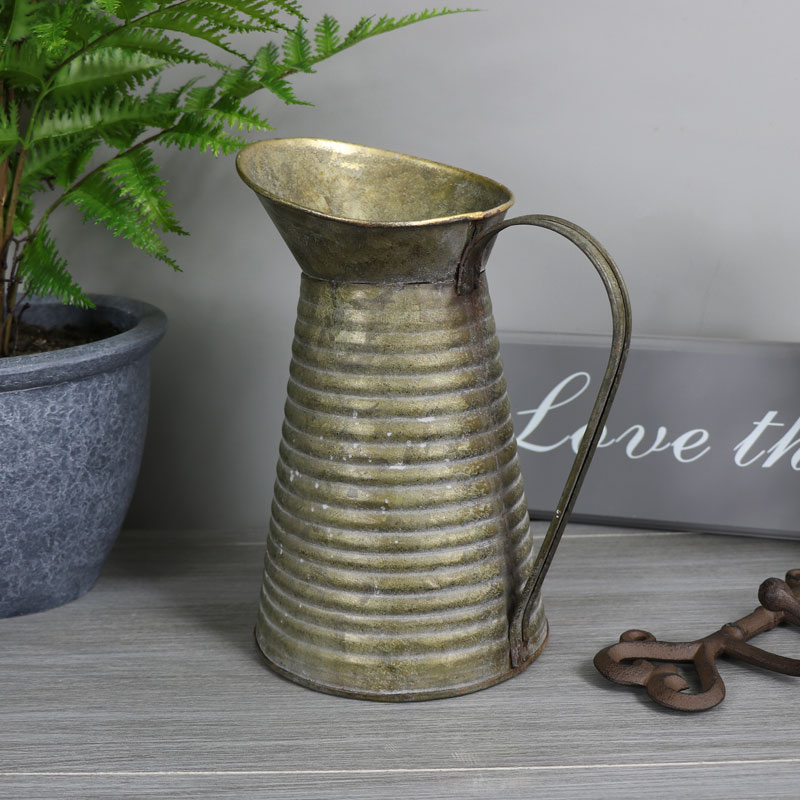 Grey Metal Vintage Decorative Pitcher/Jug