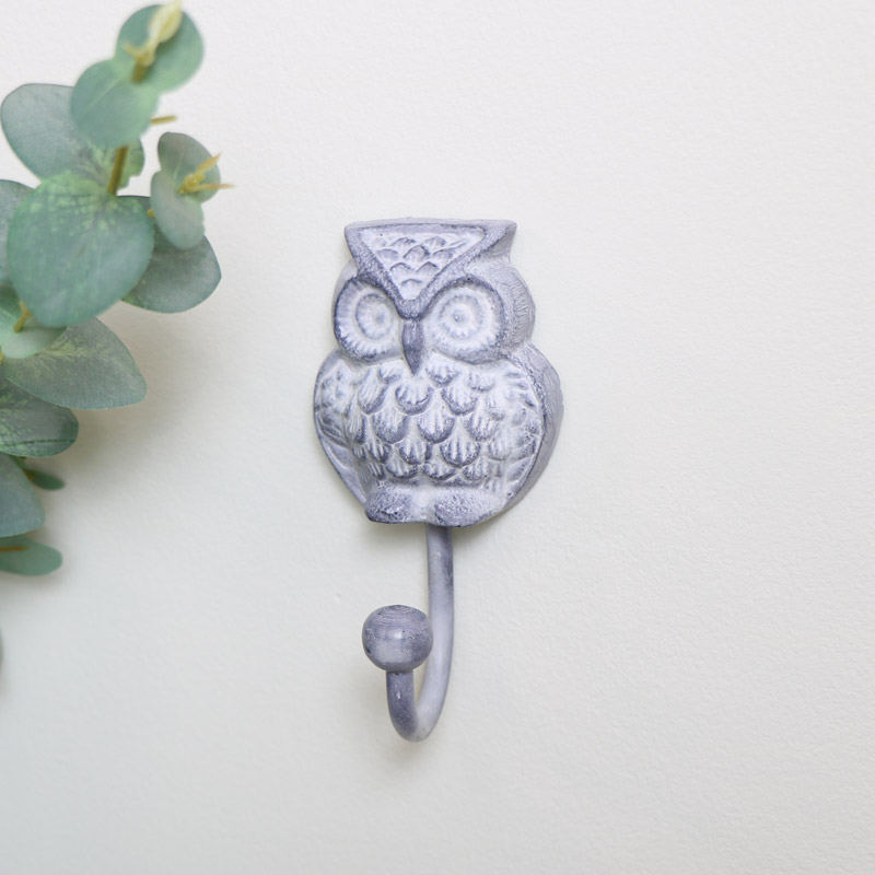 Grey Owl Wall Hook - Metal Owl Wall Art Uk Grey Owl Wall Hook - Metal Owl Wall Art Uk