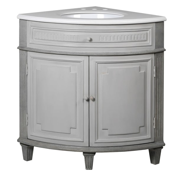 Grey Vintage Corner Vanity Sink Unit - Melody Maison®